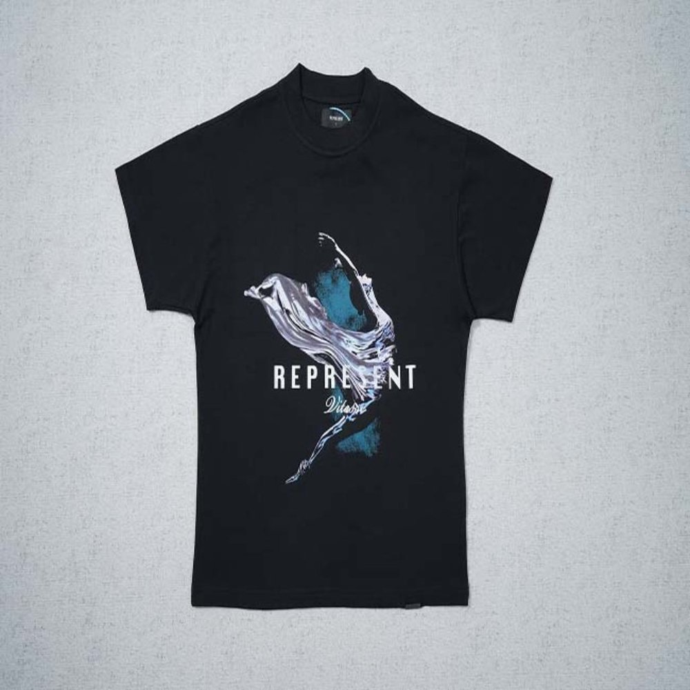 REPRESENT Dancing Woman Printed T-Shirt - Black Short Sleeve
